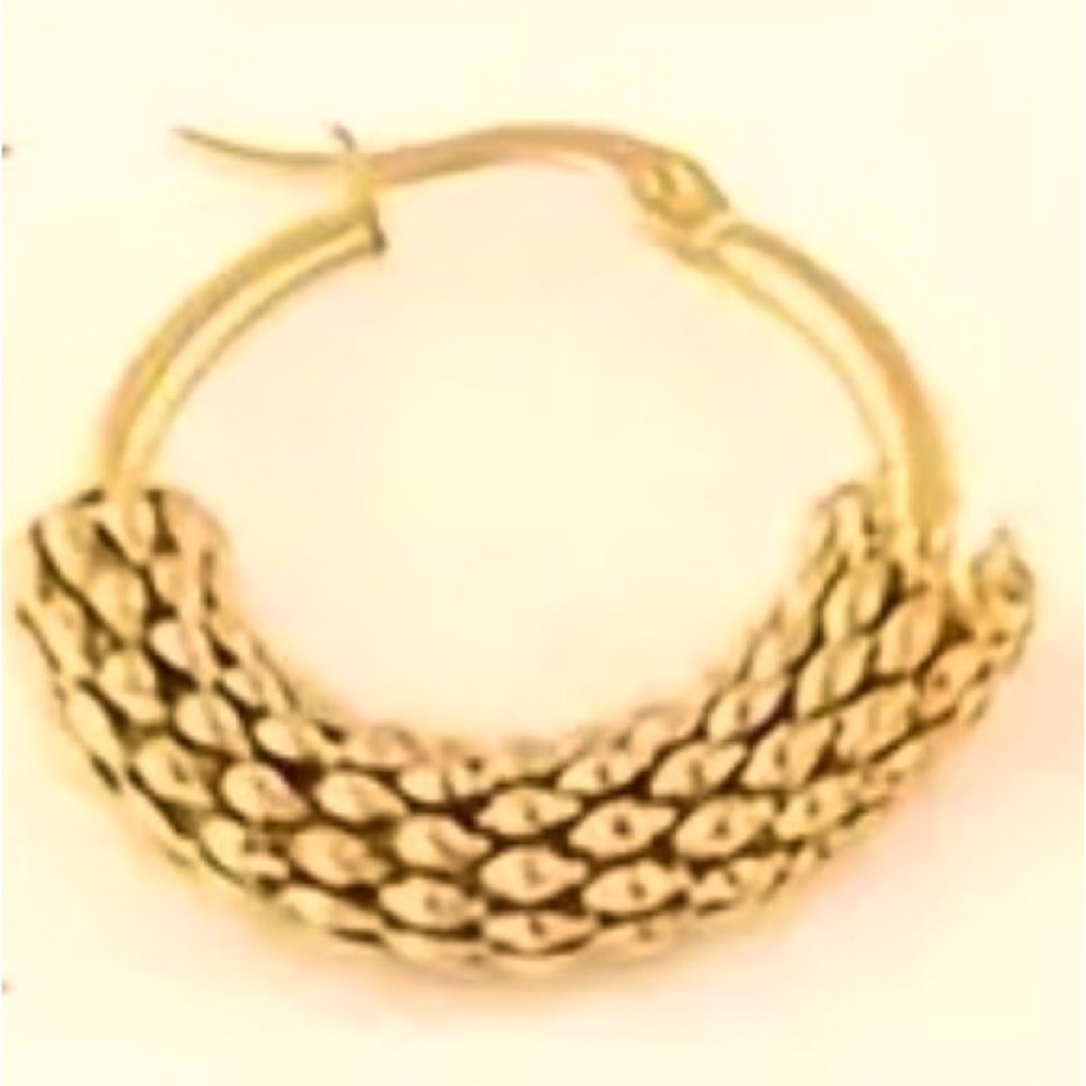Stainless Steel Elegant Women’s Hoop Earrings Smaller then picture